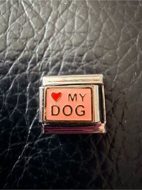 I Love My Dog Stainless Steel Italian Charm Link